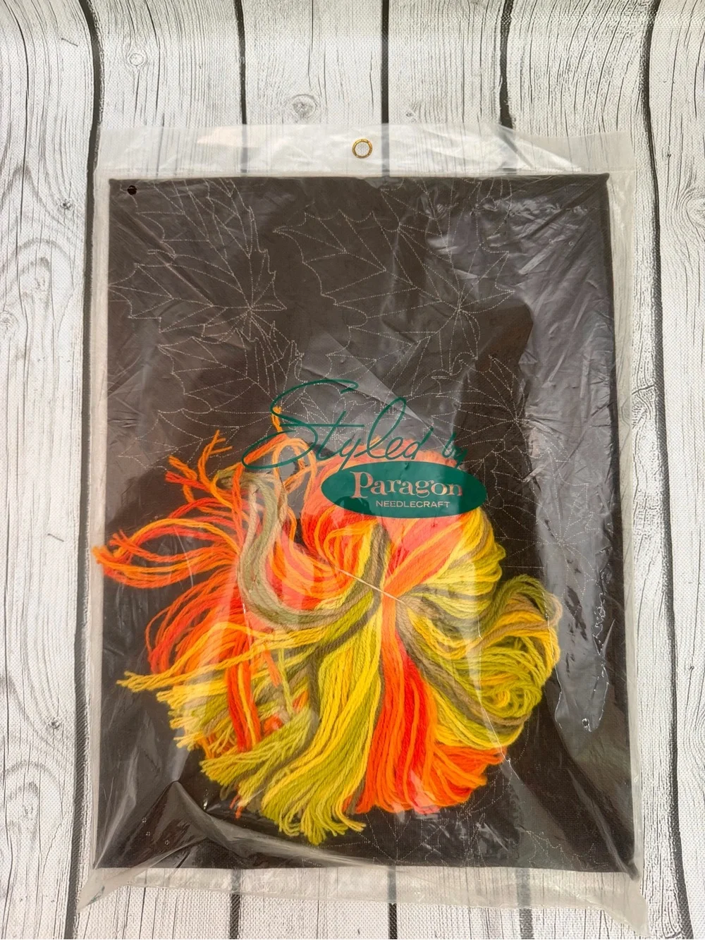 Paragon Needle Craft Crewel Stitchery Kit Autumn Leaves Vintage 1975 New Sealed